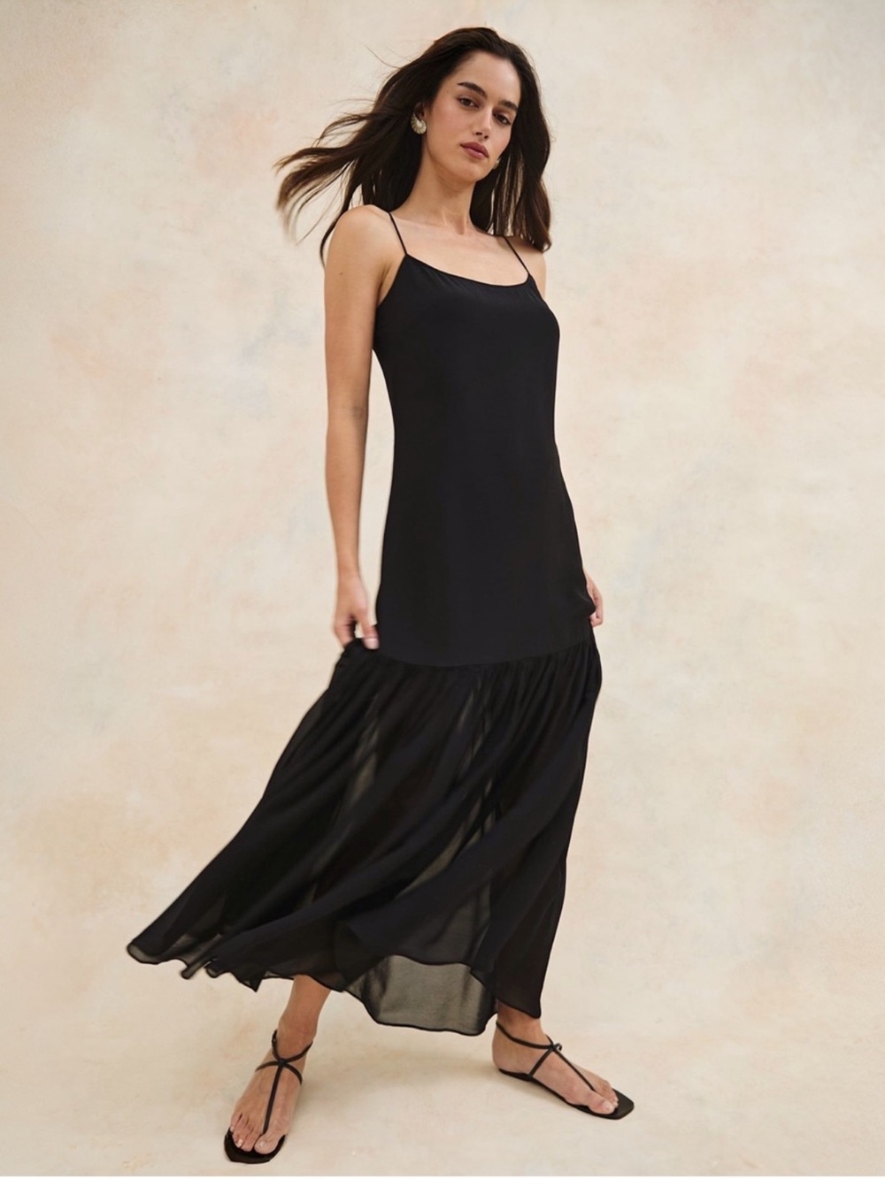 Rails Chandra Black Maxi Dress Womens LARGE Strappy Gown